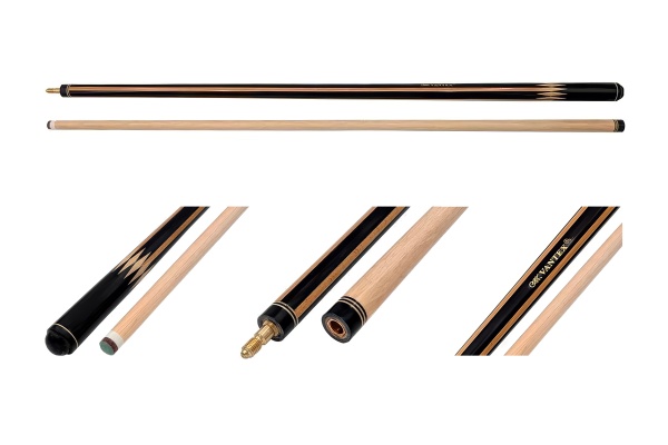 Двухсоставной бильярдный кий для русской пирамиды "Vantex" (черный граб, бук, граб) корона