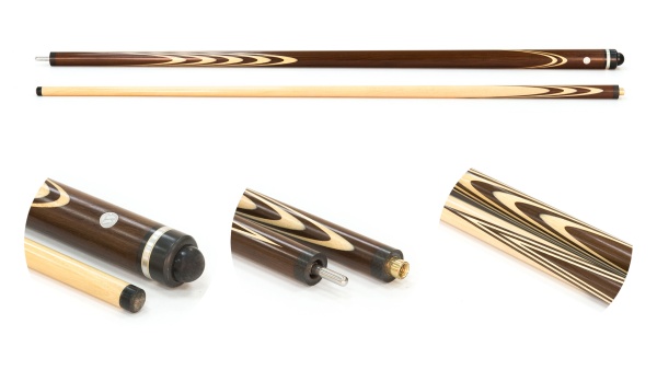 Двухсоставной бильярдный кий для русской пирамиды Weekend "Классика" (коричневый граб, граб) 13 запилов