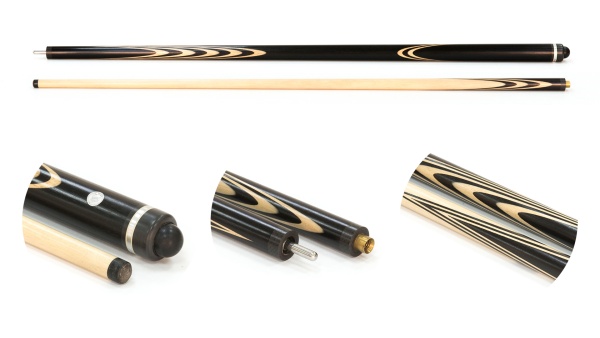 Двухсоставной бильярдный кий для русской пирамиды Weekend "Классика" (черный граб, граб) 13 запилов