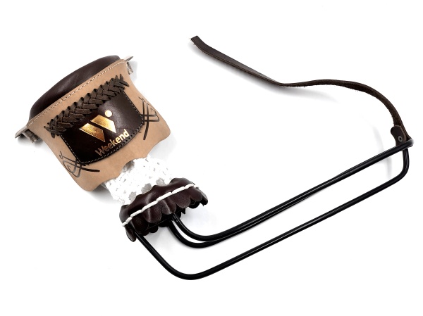 Комплект луз с выкатом RU-M2, скоба - латунь (лен, бежевая кожа, комбинированная) плетенка с логотипом