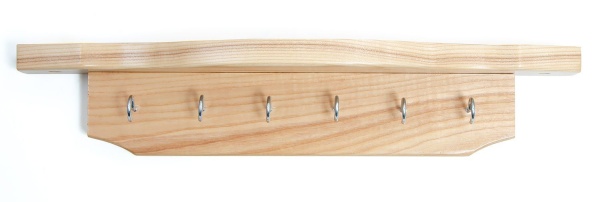 Киевница навесная из ясеня, с крюками (на 6 киев, цвет ясень)