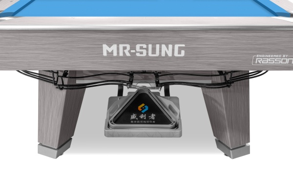 Стол / пул "Rasson Acurra" 9 ф (серый, сланец 25 мм) в комплекте с плитой, аксессуары + сукно