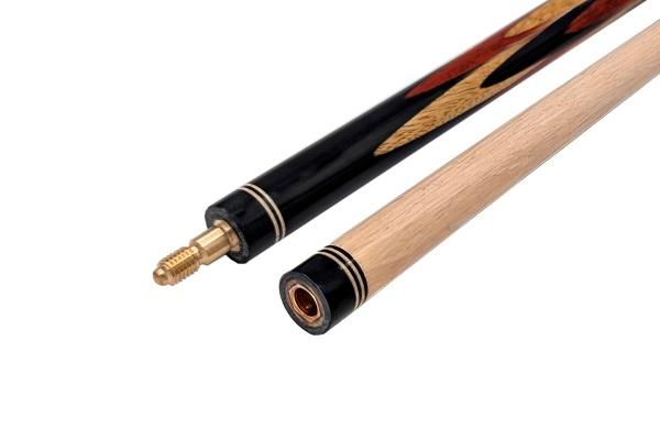 Двухсоставной бильярдный кий для русской пирамиды "Vantex Крокус Лайт" (черный граб, граб) кор