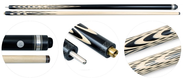 Двухсоставной бильярдный кий для русской пирамиды Weekend "Тюльпан" (черный граб, граб)