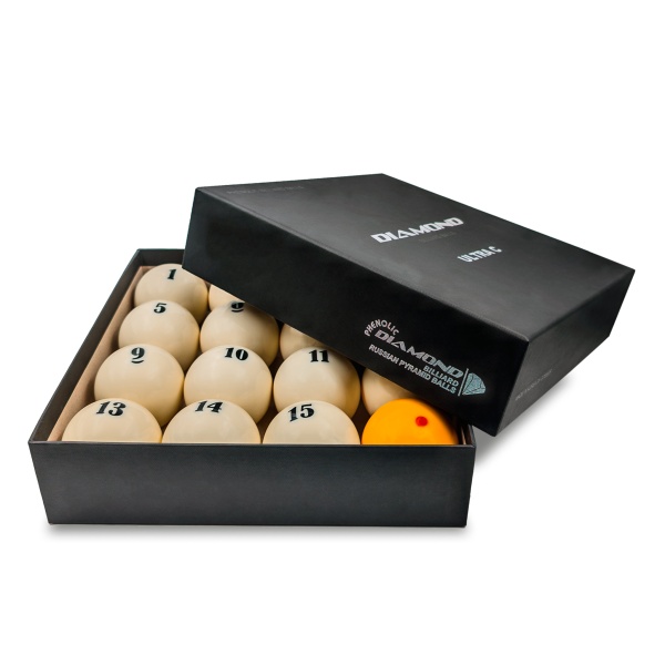 Комплект бильярдных шаров для русской пирамиды Cosmos Billiards "Diamond Ultra C" 67 мм (желтый биток)