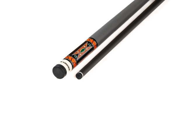 Двухсоставной бильярдный кий для русской пирамиды Weekend "Winner Carbon 019" (черно-зеленый)