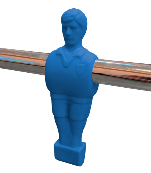 Штанга сквозная на 1 игрока c футболистом синего цвета для футбола "Garlando", диаметр 15,8 мм