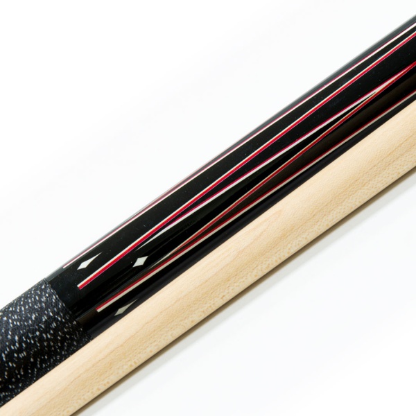 Двухсоставной бильярдный кий для пула "Classic Champion A-2" (черно-красный) с оплеткой ирландский лен