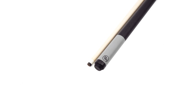 Двухсоставной бильярдный кий для пула "Rasson A" (серо - черный) с оплеткой экокожа