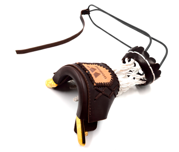 Комплект луз с выкатом RU-M4, скоба - латунь (лен, коричневая кожа, комбинированная) плетенка "Крест" с логотипом