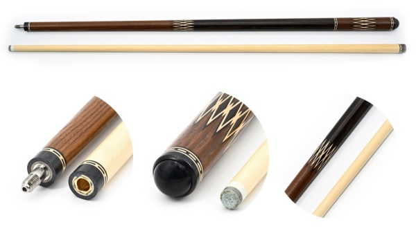 Двухсоставной бильярдный кий для русской пирамиды "Vantex" (макасар, термоясень, граб)